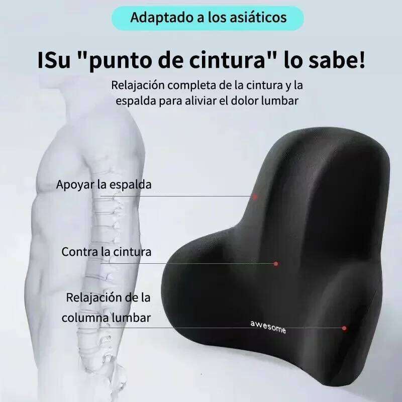 Memory Foam Lumbar Back Cushion for Car Office Gaming Chairs and Postpartum Waist Support Multi Functional Pain Relief 26N0102