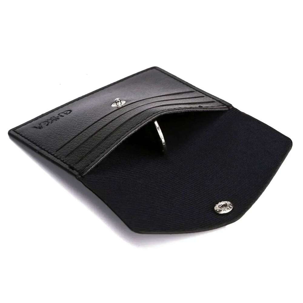 Portable PU Leather Clip Simple Black Coin Purse, Multi-card for Men and Women, Short Wallet