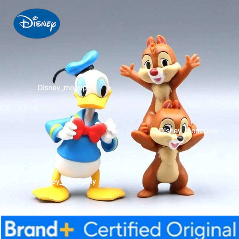 Disney 7cm Kawaii Donald Duck Chip Dale Action Figurine Mini Model Hobby Toy Birthday Gift Cake Party Decoration Kids Charm Doll H260105