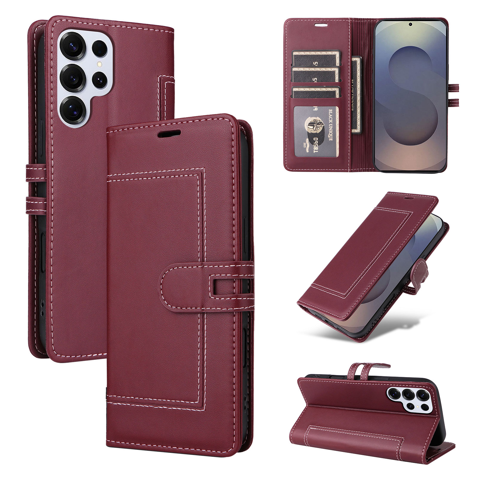 Multi Card RFID Blocking Phone Cases For Samsung Galaxy A07 A17 S26 S25 FE Edge A16 A06 A26 A36 A56 A55 A35 A25 A15 A05 A14 Ultra Plus 4G Wallet Leather Case Cover