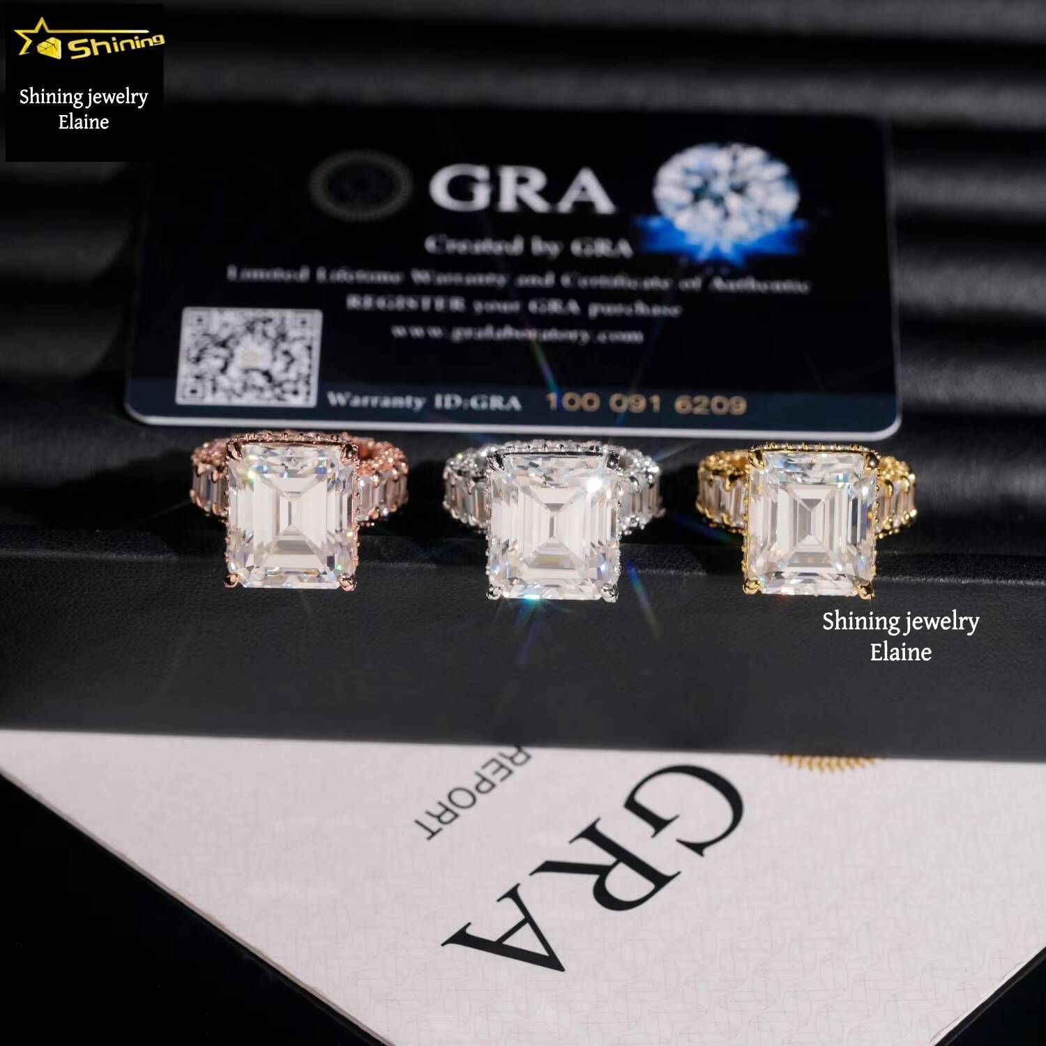 Fashion Jewelry Pass Diamond Tester 925 Sterling Silver D Color VVS Moissanite Hip Hop Custom Iced Out Cross Ring