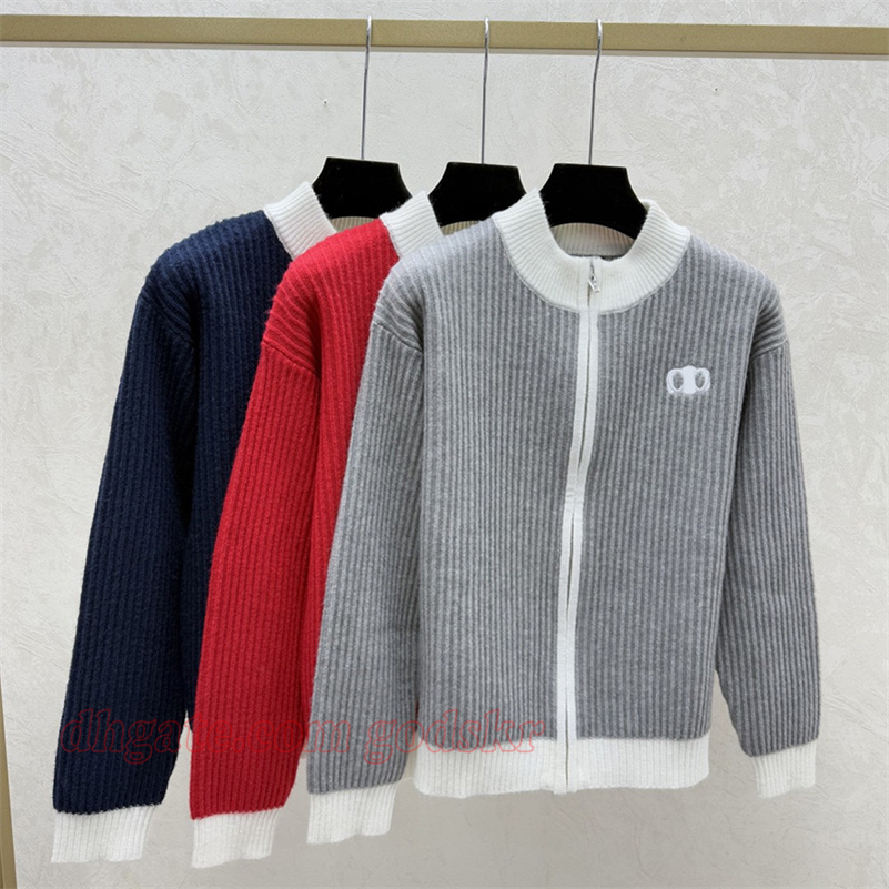 Luxury Embroidered Zipper Sweater Jacket For Women Designer Long Sleeved Knitted Cardigan Spring Casual Versatile Sweater Coat