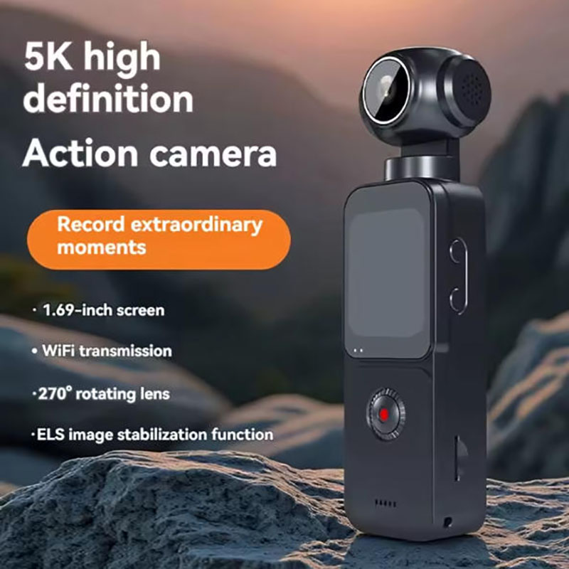 4K/5K Ultra WIFI or Touch Screen Pocket Action Camera 270° Vlog Mini Sports Cam Helmet Travel Bicycle Driver Recorder 1.69"