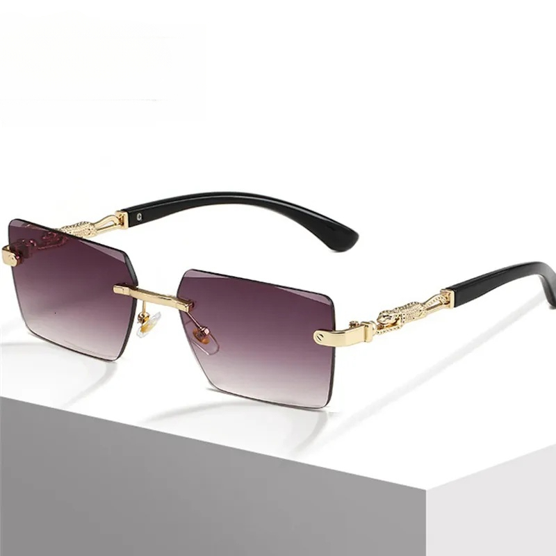 Designer Sunglasses Leopard Print, Men's Vintage Frames Women's Luxury Glasses Outdoor Y2K Futuristic Design Moissanite Inlay Fashion Classi