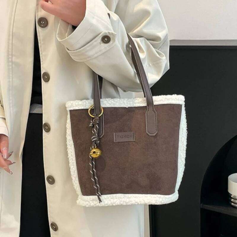 Women Retro Fringe Bucket Bag 2026 New Winter Korean Fashion Casual Handbag Unique Design Top-Handle Bags bolsos vintage purse