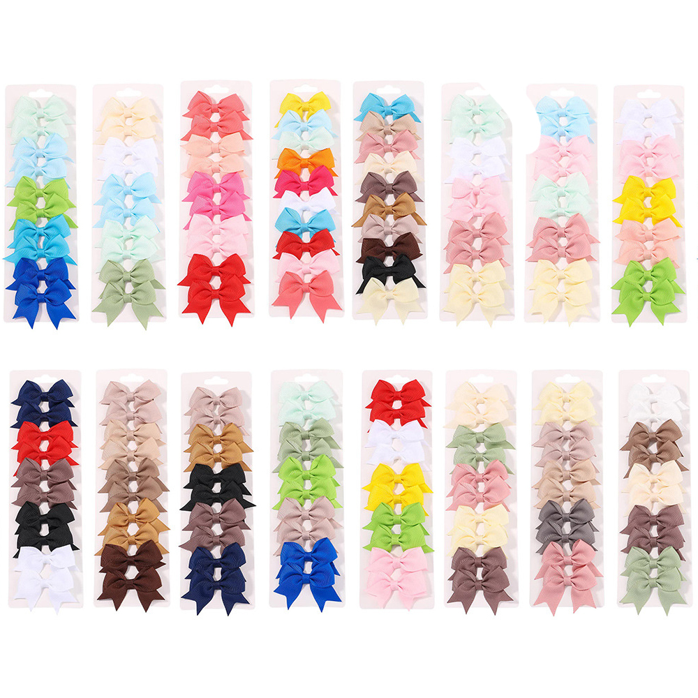 10Pcs/set Baby BB Hair Clips For Infant Toddler Ribbon Bowknots Boutique Barrettes Hairpins Headwear Kids Hair Accessories Gifts H2024