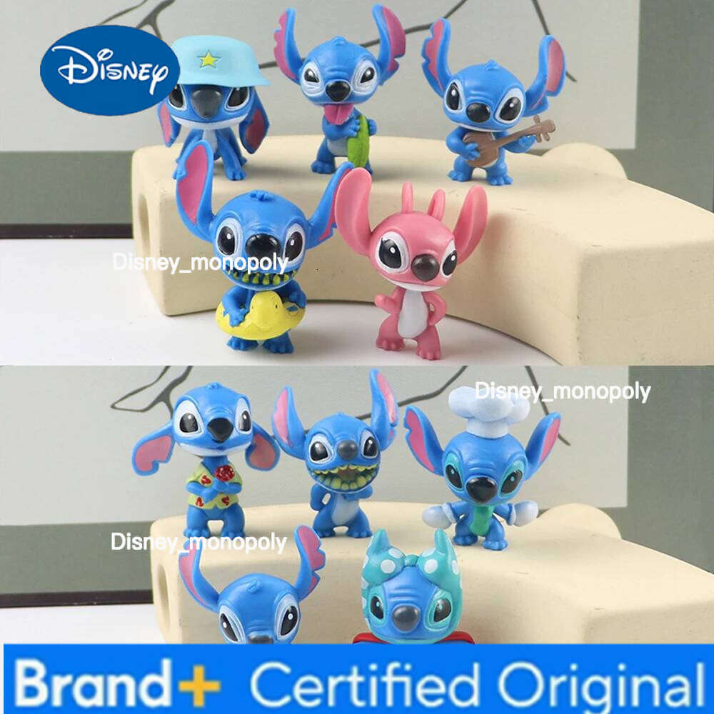 Disney Stitch Figure Toy Set Cartoon Mini Doll Models Cake Decoration Accessories PVC Anime Angel Table Ornaments Kids Birthday Gifts H260105 H260105