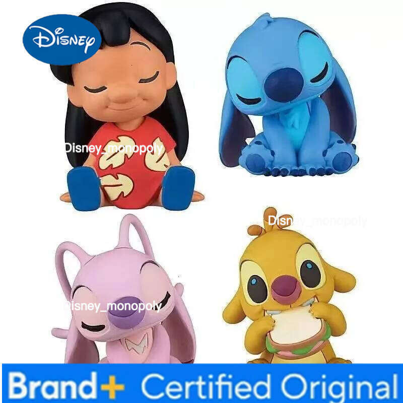 Disney 4pcs Lilo Angel Action Toys Ute Reuben Stitch Anime Figure Collectible Model Ornament Kids Toy Birthday Gift H260105