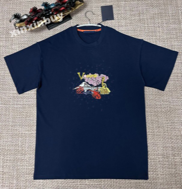 xinxinbuy Men designer Tee t shirt 2026 lobster letter embroidery cotton fabric short sleeve women gray white black red M-2XL