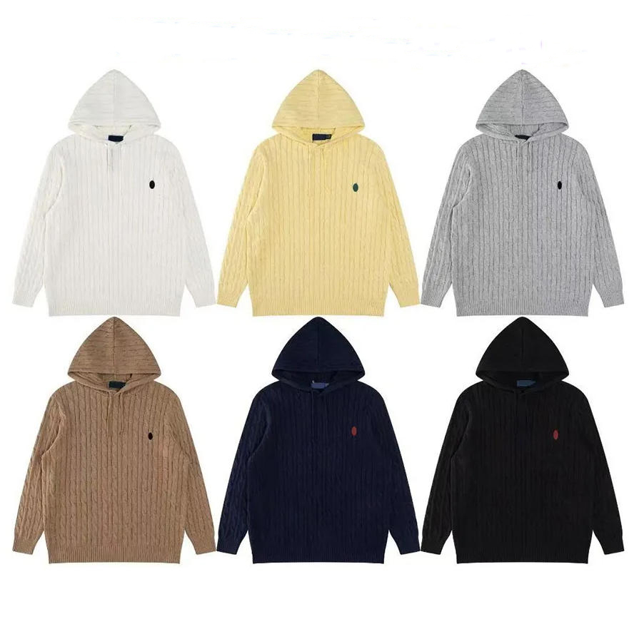 Designer Mens Sweaters Autumn and Winter Classic Embroidered Knitwear Hooded Pullover Warm Knitted Sweater for Men and Women