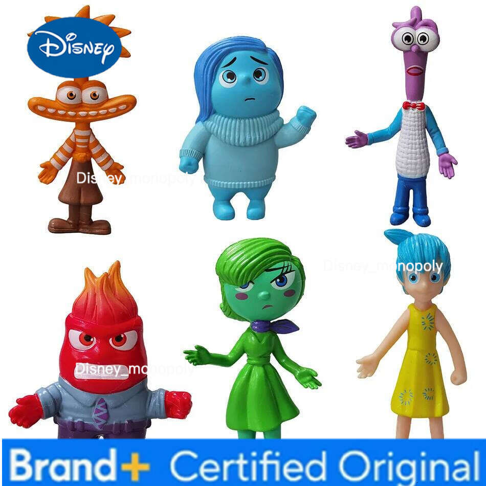 Disney 6pcs/set Inside Out Kids Figure Sadness Joy Anger Action Doll Toy Cake Decorative Desk Ornament Kid Birthday Gift H260105