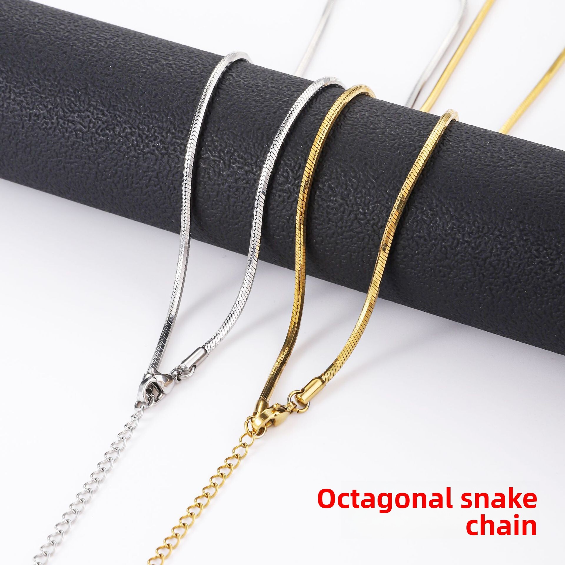 Stainless Octagonal Cross-Border Hot Sale Snake Bone Fashion Collarbone Chain for Women 18K Gold Plated Titanium Steel Necklace