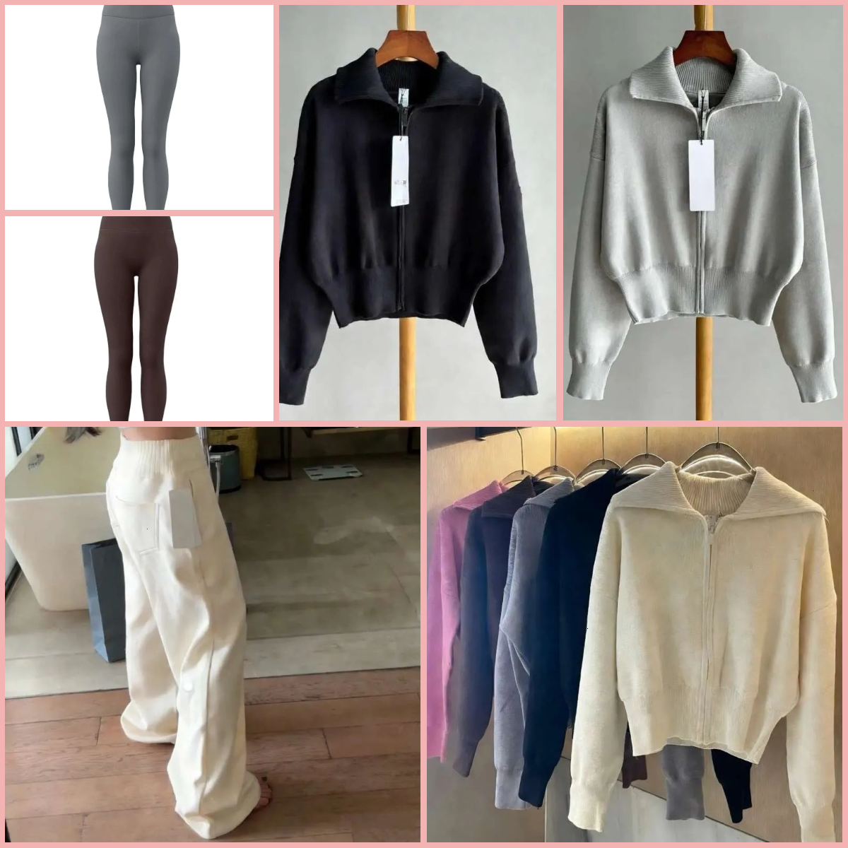 2026 Top Alonessities Yoga Sets Jacket Women Straight Pant Set Thick Warmth Gym Clothing Alonessities Knit Jacket Leggings Designer Vuori Women Sweat Sets