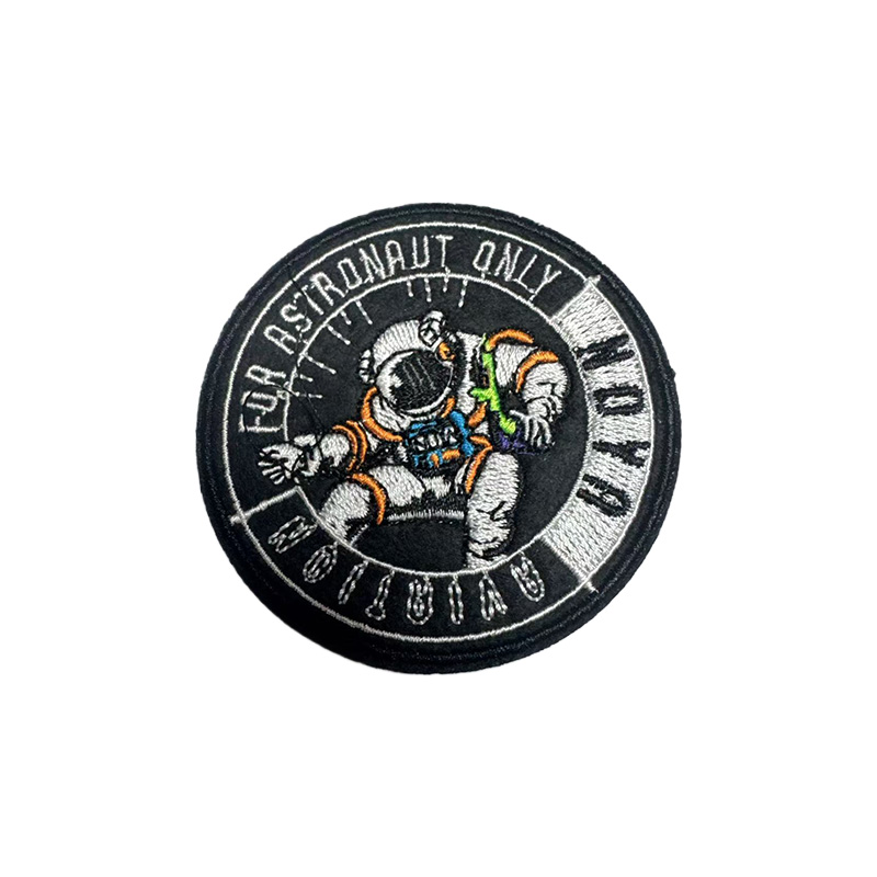 Clothing packaging with cartoon sun embroidery fabric patch ironed with embroidered label