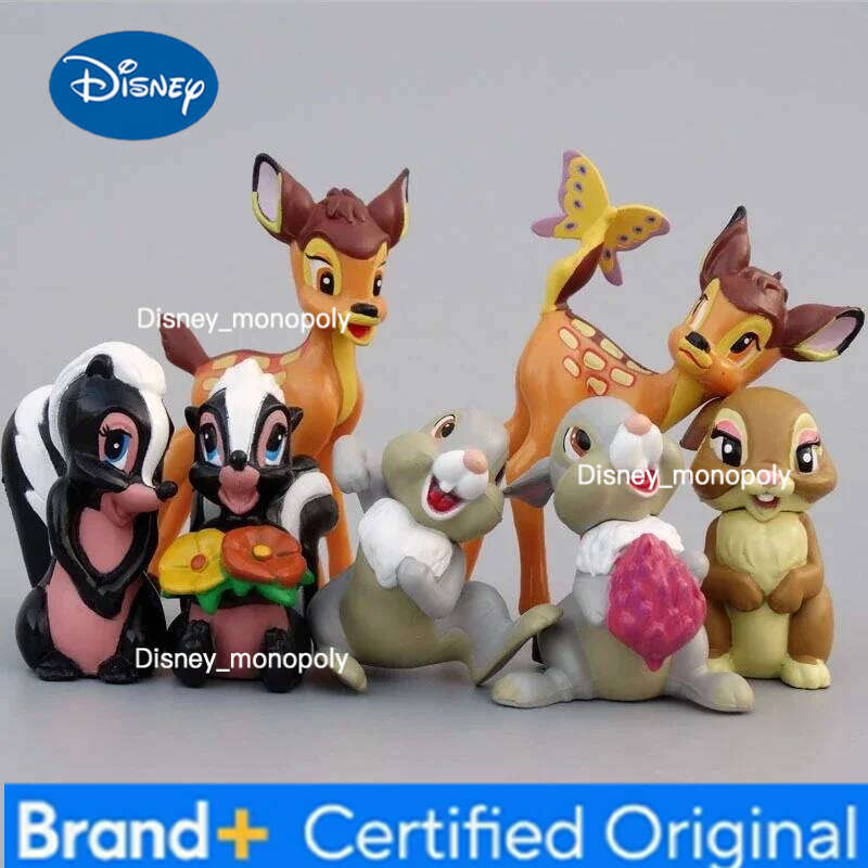 Disney 7PCS Cartoon Bambi Deer Toys PVC Action Figures Rabbit Figurine Squirrel Model anime Dolls Christmas Gifts For Kids H260105