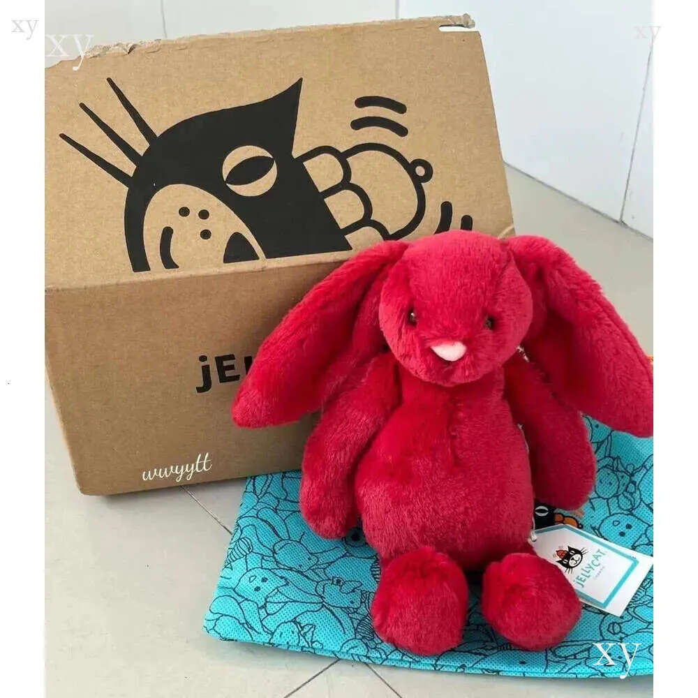Dolls jellys Cat Bashful Luxe Bunny Scarlett Plush Children's plush toysRed Bonnie Rabbit Soft Toy rabbit body 1 pillow Cute Soothing the Doll Gifts A11