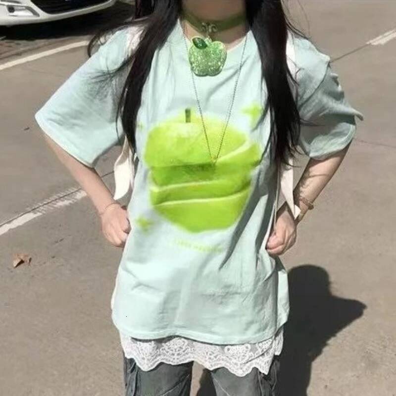 Bestseller Japanese VintageY2k Short Sleeves T-Shirts Women Gothic Style Kawaii Sweet Cartoon Print Loose Tees Tops Soft Gril 2025 Summer ddmytues
