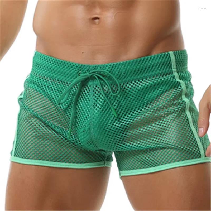 Men's Shorts Fishnet Transparent Shors For Men Swimwear Swimming Trunks See Through Beach Board Quick Drying Surfing Z260313