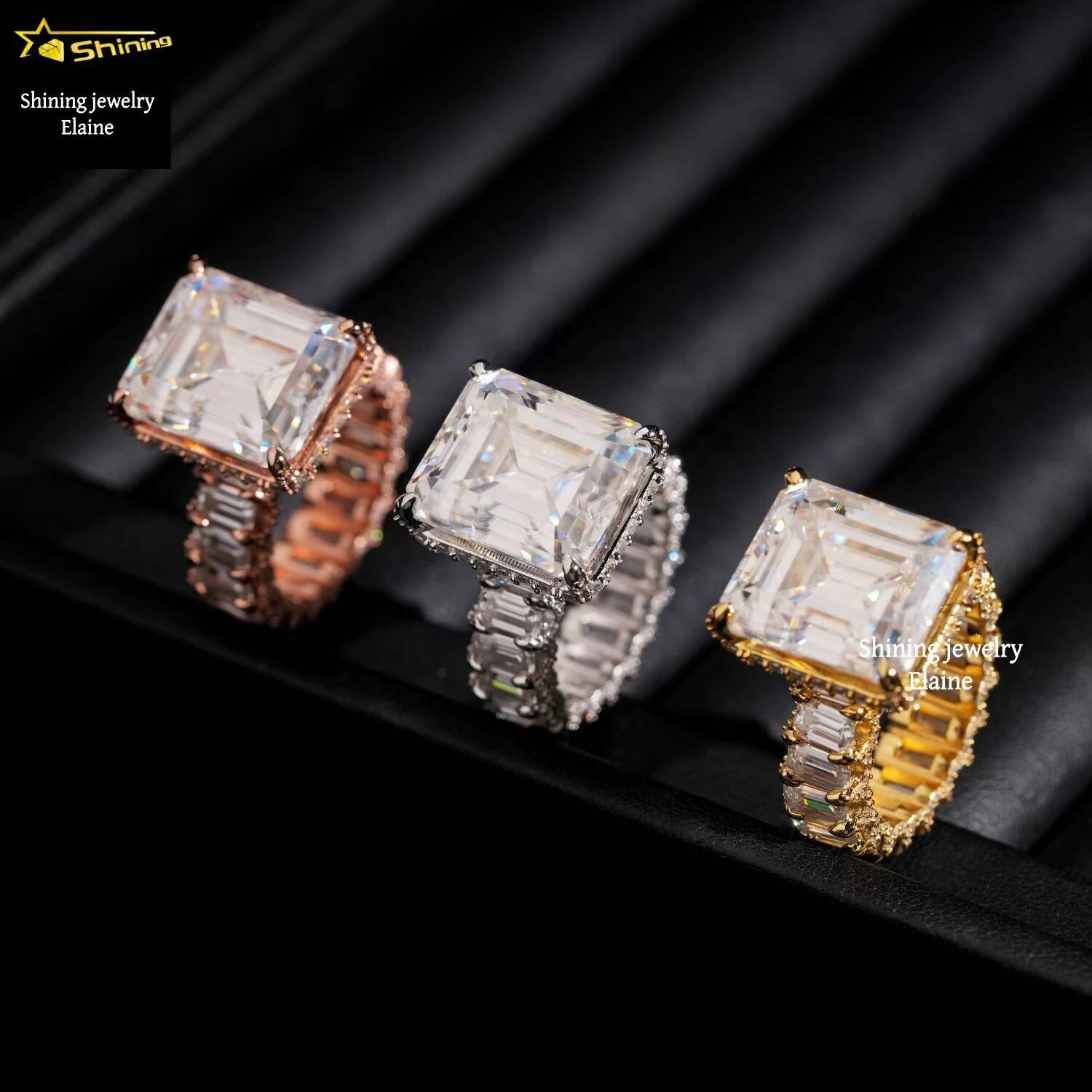 Fashion Jewelry Pass Diamond Tester 925 Sterling Silver D Color VVS Moissanite Hip Hop Custom Iced Out Cross Ring