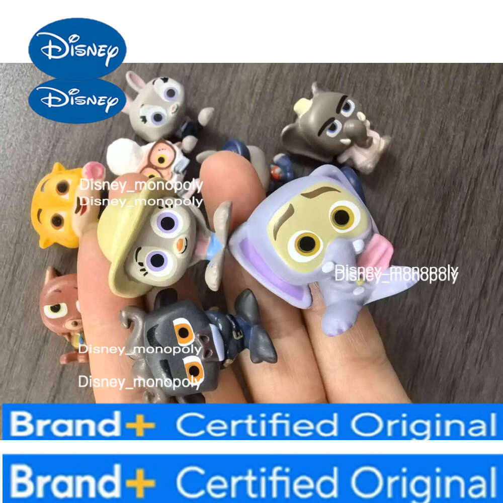 Disney 12pcs Anime Figures Doorables Rabbit Fox Police Officer Series Goat Lion Zoo Collection Model Toys Children Gifts H260105