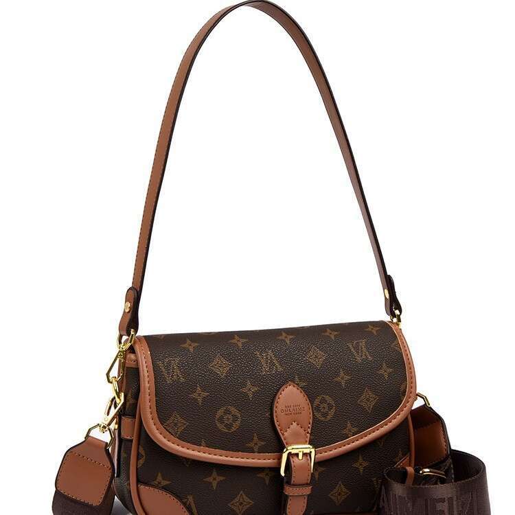 New Retro Printed Baguette High-end Design Single Shoulder Crossbody Commuting Outgoing Underarm Messenger Bag