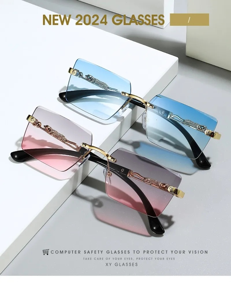 Designer Sunglasses Leopard Print, Men's Vintage Frames Women's Luxury Glasses Outdoor Y2K Futuristic Design Moissanite Inlay Fashion Classi