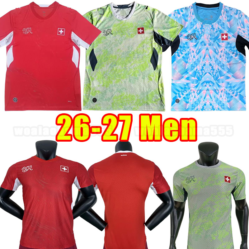 2026 2027 Switzerland Soccer jerseys home red 26 27 suisse SHAQIRI Akanji Freuler SEFEROVIC INLER EMBOLO Away camisetas de futbol Men Football Shirts player version