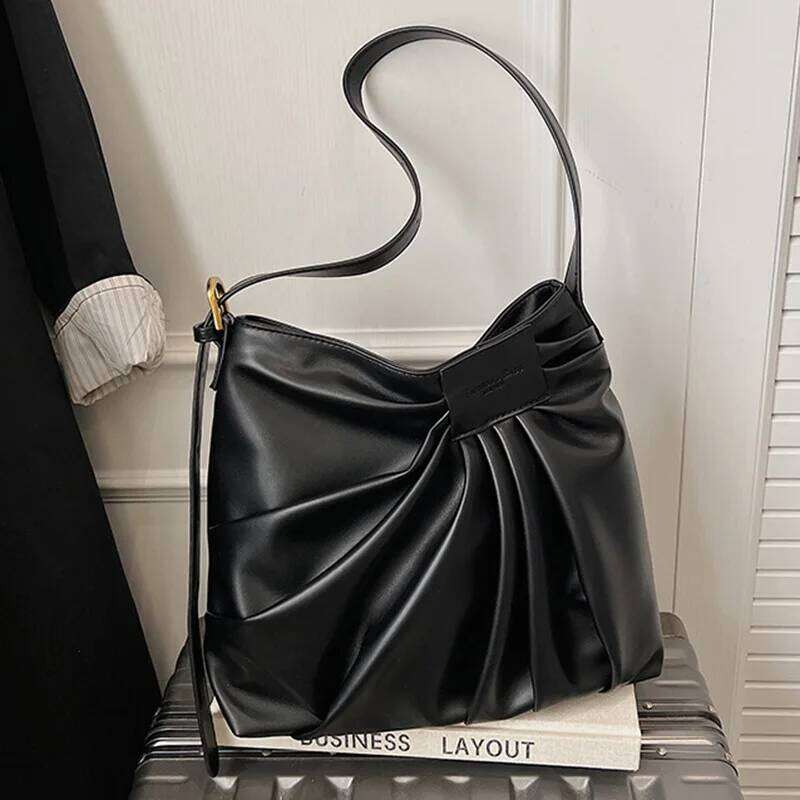 Angel Kiss PU Leather Womens Crossbody Simple Solid Color Shoulder Bag Casual Versatile Underarm Handbag for Everyday Use 1100368158