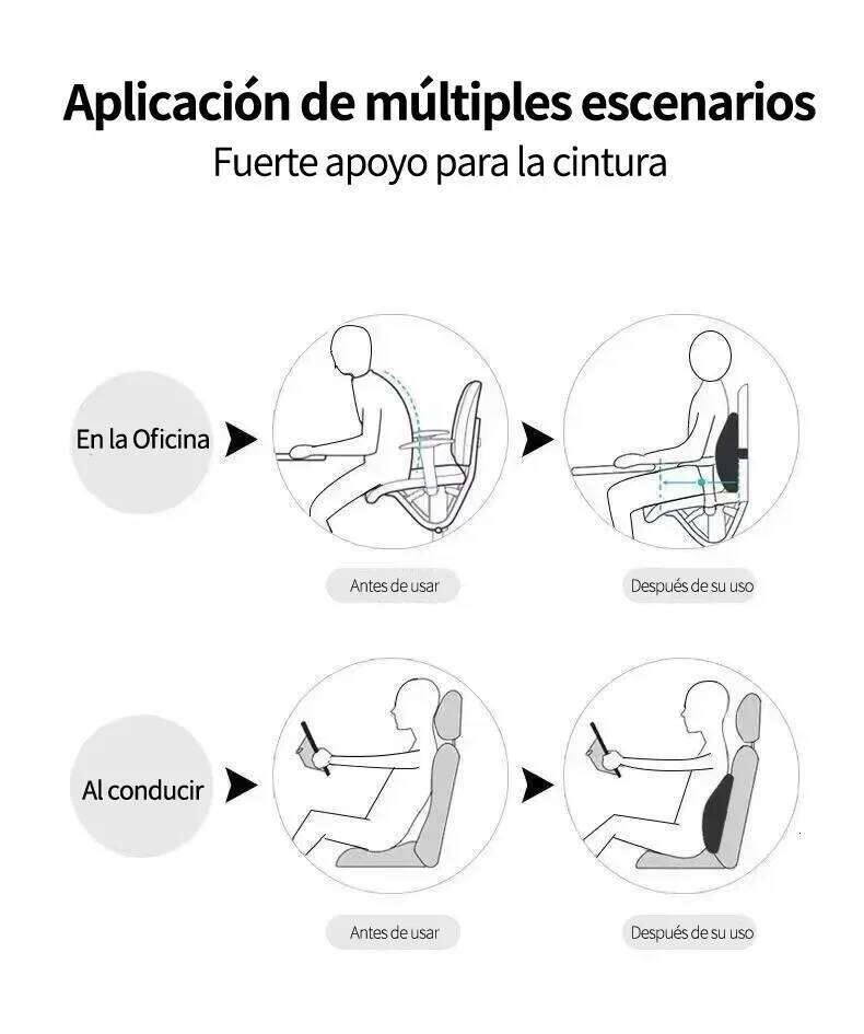 Memory Foam Lumbar Back Cushion for Car Office Gaming Chairs and Postpartum Waist Support Multi Functional Pain Relief 26N0102