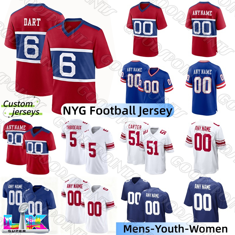 New YorkS Giantsjersey NY GiantsS jersey Jaxson Dart Brian Burns Robinson Tracy Jr Singletary Slayton Abdul Carter Malik Nabers Thibodeaux Thomas Football Jerseys