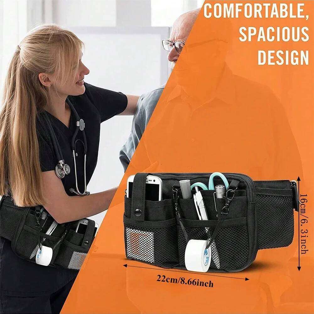 Multi-Pocket Nursing Tool Waist Large Capacity Lifeguard Nurse Belt Bag Medical Gear Pockets