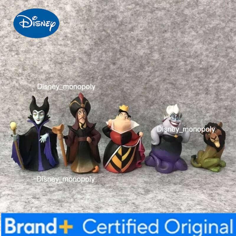 Disney 5pcs Villains Action Figures Toys Lion King Scar Ursula Jafar Maleficent Red Heart Queen Anime Figure Pvc Model Doll Gift H260105 H260105