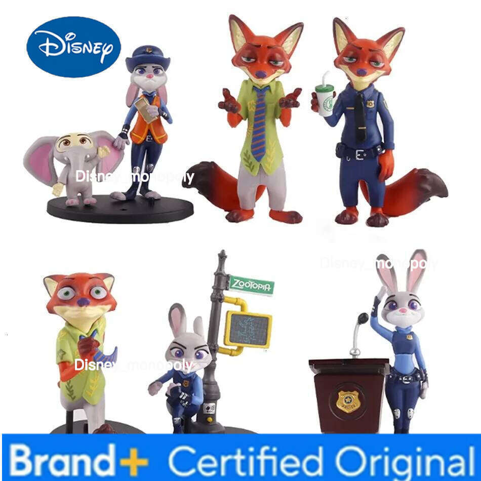 Disney Hot Zootopia Series Good Sitting Blind Box Figurines Cute Judith Nick Flash Finnick Desktop Ornaments Kids Birthday Gifts H260105 H260105