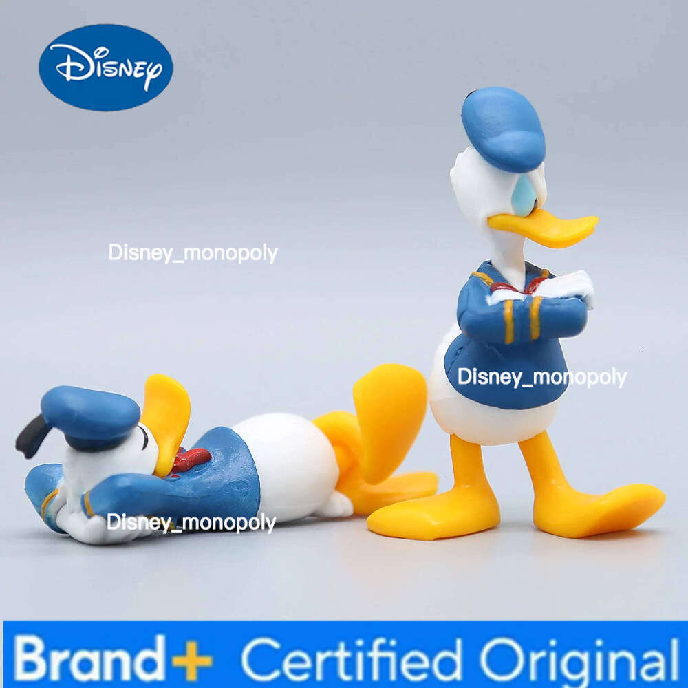 Disney 2Pcs/set Donald Duck Mini Action Figure Anime Decoration Collection Statue Ornament Toy Model Birthday Gift Cake Decor H260105