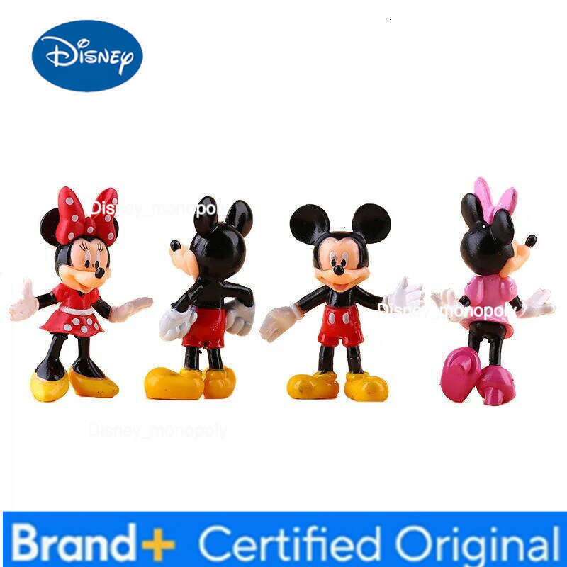 Disney Anime 4pcs/set MICKEYs & Minnie Mouse Cartoon pvc action figure doll Children toys for kids H260105