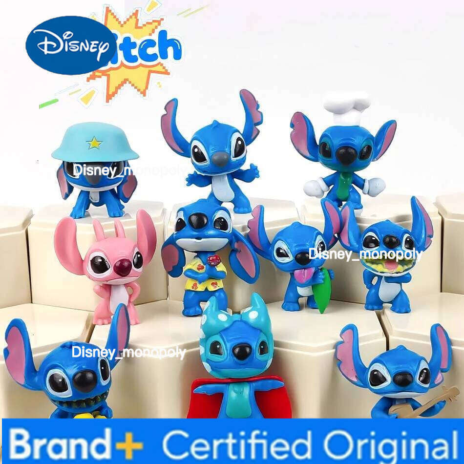Disney Stitch Figure Toy Set Cartoon Mini Doll Models Cake Decoration Accessories PVC Anime Angel Table Ornaments Kids Birthday Gifts H260105 H260105