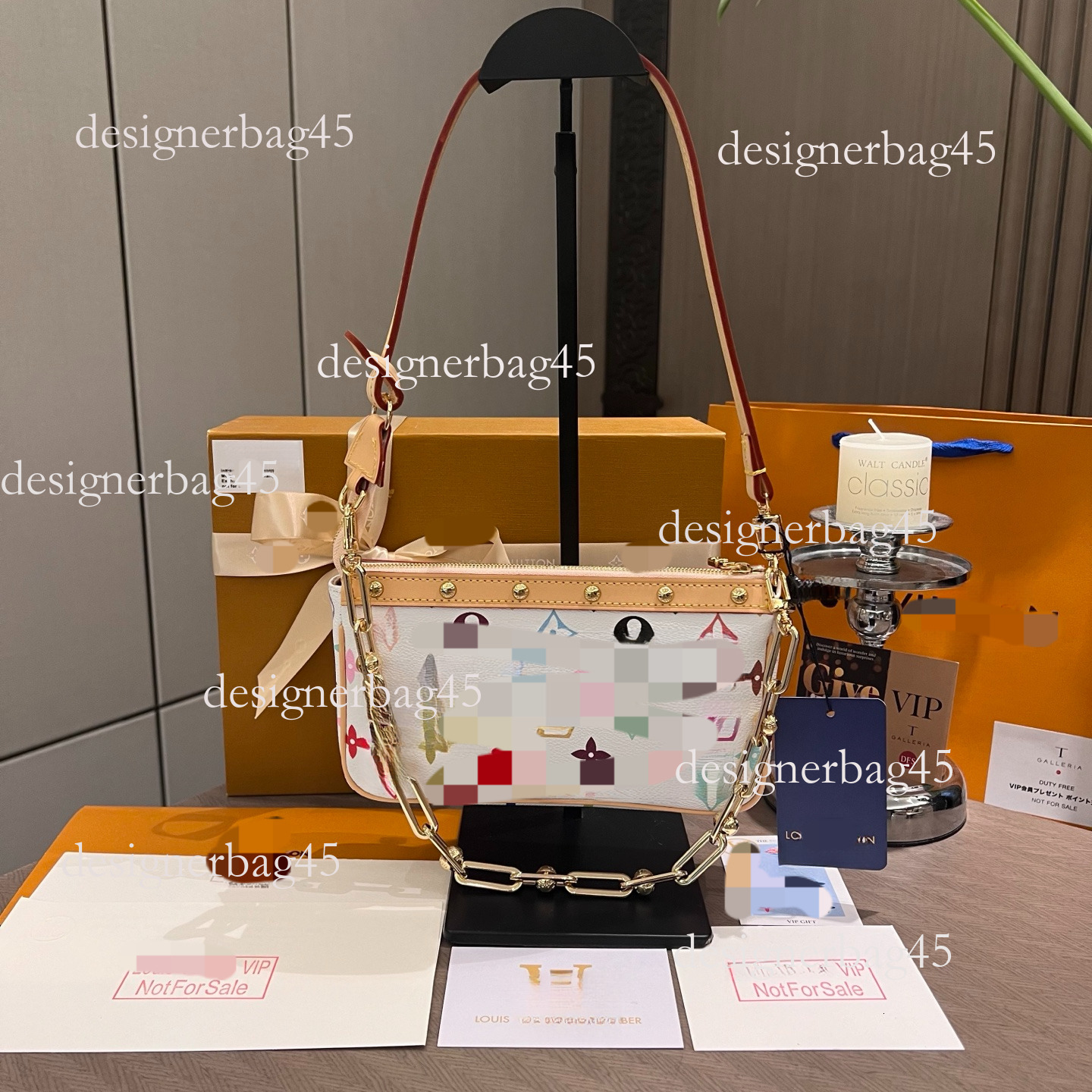 Complete VIP Luxury handbag Packaging White Tri Color Mahjong Set Exclusive Inner Label Not designer bag For Sale