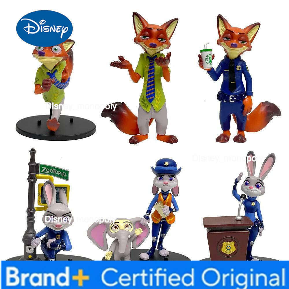 Disney 6 PCS Zootopia Cartoon Character Model Desk Judy Nick Collectible Toys Car Decor Home Decoration Gifts for Kids H260105 H260105