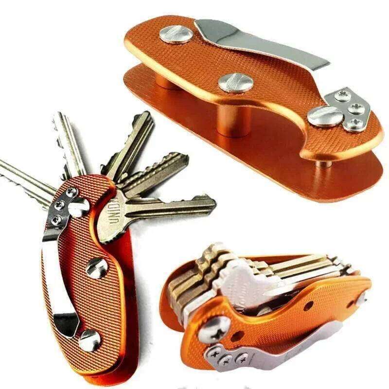 Portable Men's Smart Keychain Car Wallet Butler EDC Pocket Organizer Tool Aluminum Alloy with Back Clip Key Accessories