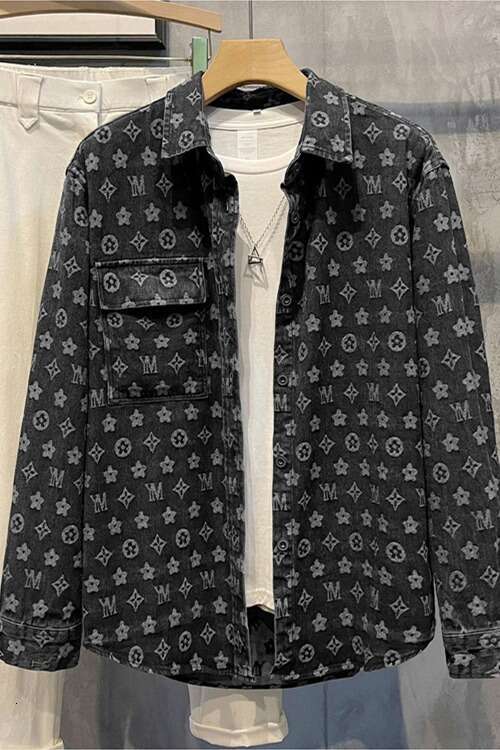 Men's Casual Shirts Men's Shirts American Retro Checkered for Men Trendy Ins Design Sense Niche Spring Jacket Youth Denim Daily Commute Men&