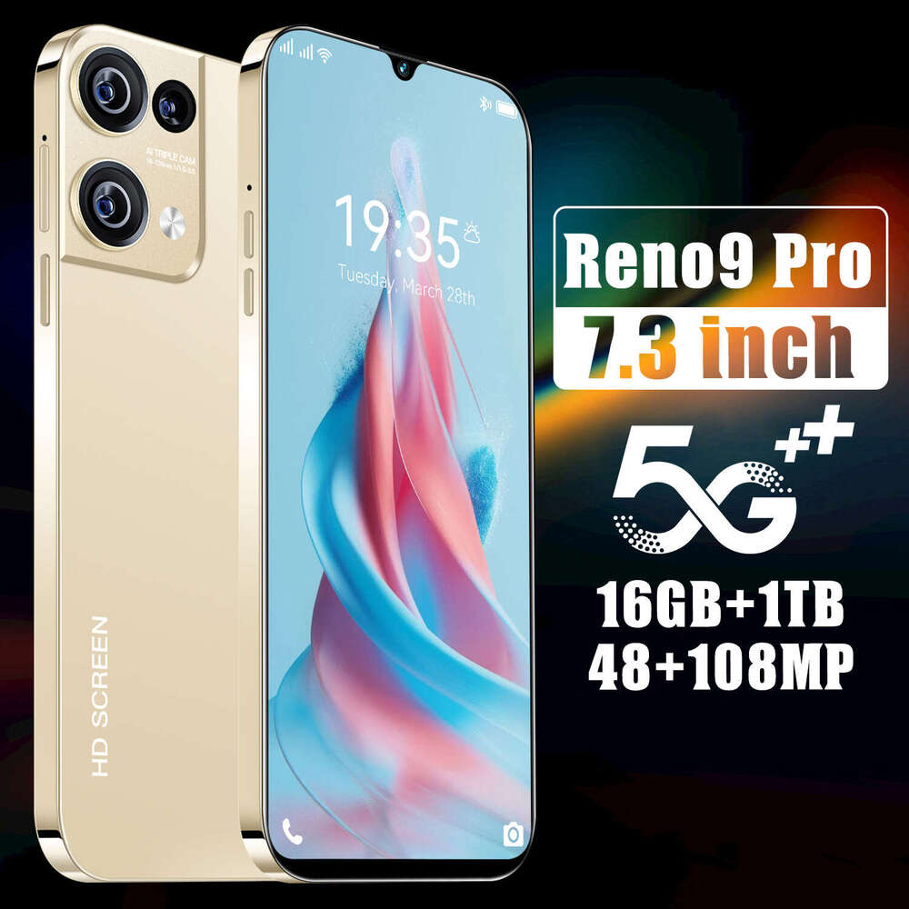 Reno9 Pro Android 7.3-inch high-definition 13 megapixel smartphone from a well-known cross-border brand, 16+1T (explosive model) CKS