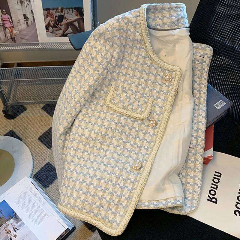 Small Fragrance Woolen Coat Women's 2026 New Spring Autumn Short Single-breasted Casual Slim Tweed Top Lady Outerwear