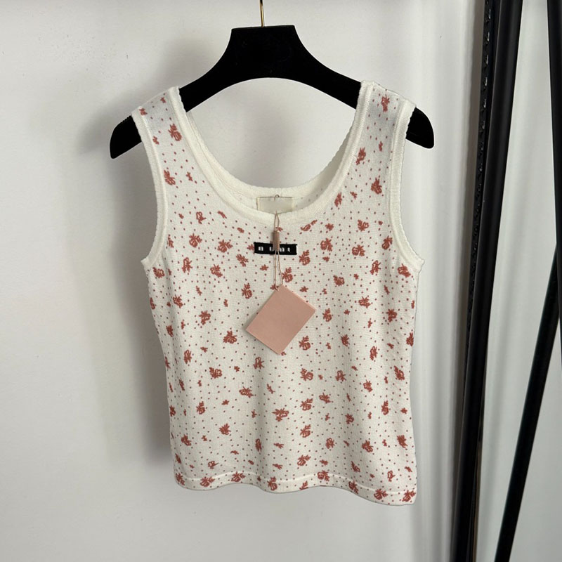 Girl Designer Sexy Vest Dot Floral Pattern Cute Cropped Top Beach Vocation Home Elegant Brand Singlet