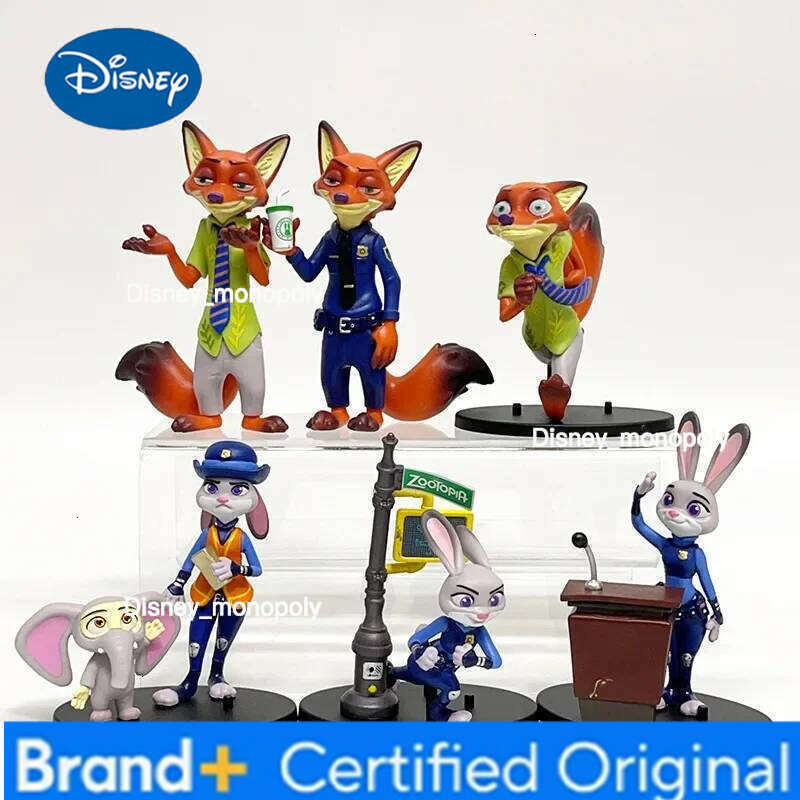 Disney Crazy Animal City Utopia Series 6 Models Toy Figurines Nick Fox Judy Rabbit Blind Box Collectible Plush Dolls for Fans H260105 H260105
