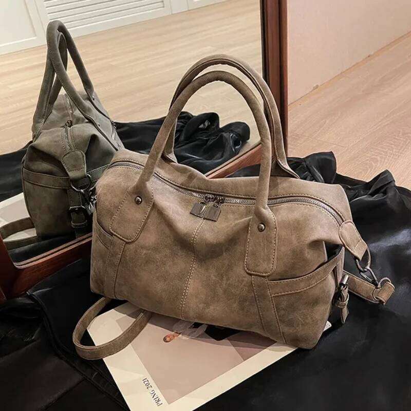 Retro Design PU Leather Shoulder Bags for Women 2026 Korean Fashion High Capacity Armpit Female Crossbody Bag Tote Handbags