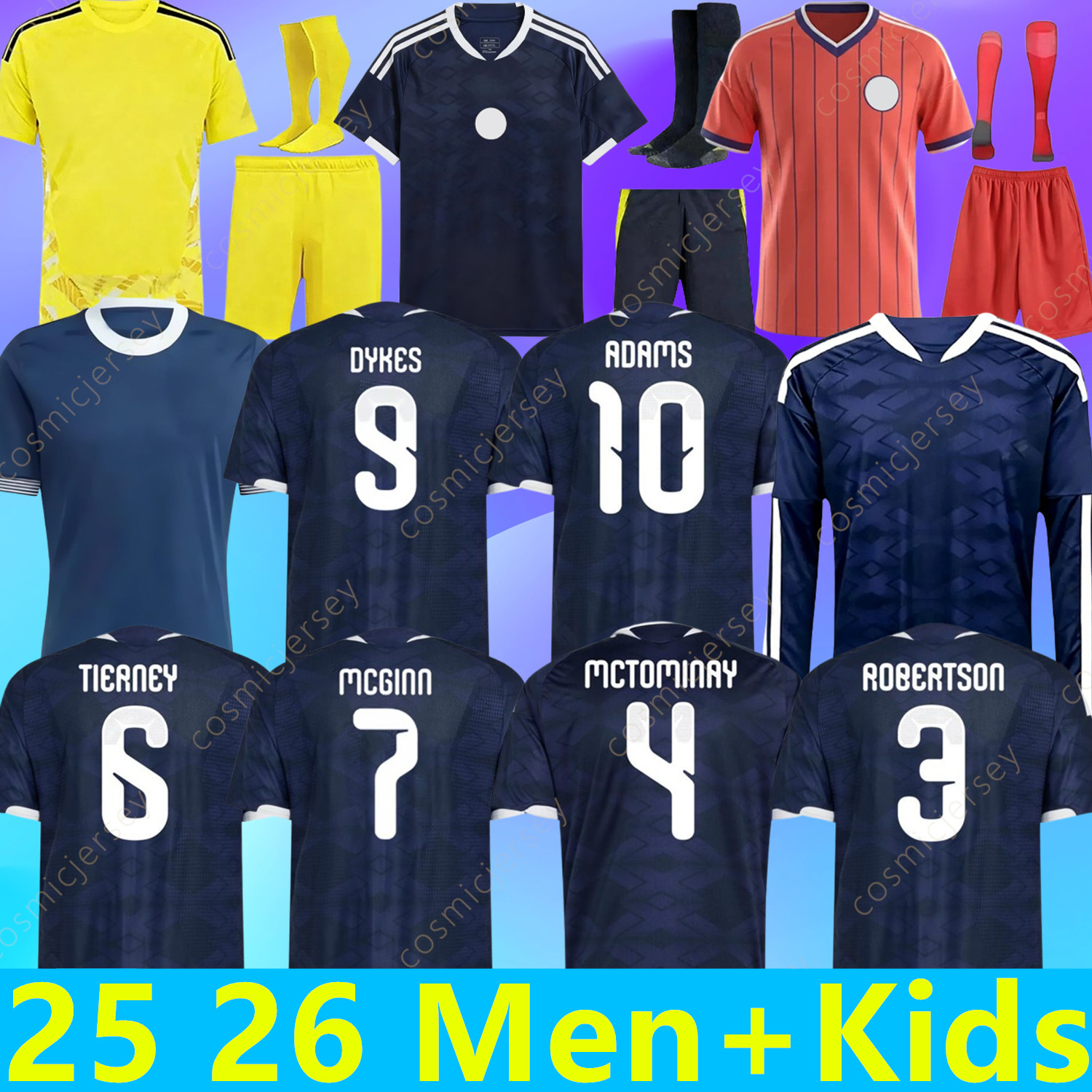 25 26 scotland football shirt Soccer Jerseys 2025 2026 ROBERTSON McTominay McGREGOR SHANKLAND MCGREGOR DYKES ADAMS MCGINN Homemaillot de Foot men kids kits unifrom