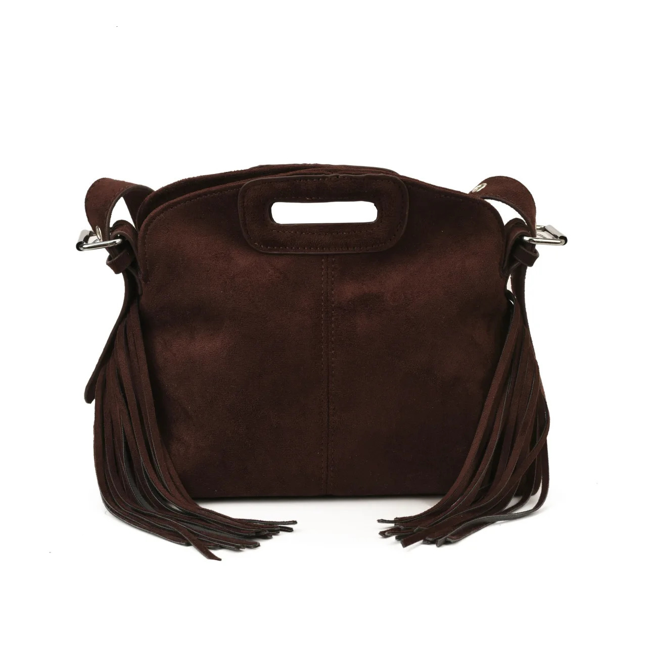 French Style Suede Handbag for Women Vintage Single Shoulder Bag with Tassels Commuter Handbag and Crossbody Bag 260104
