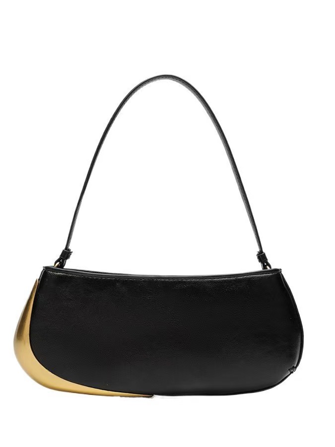 METAL DETAIL SHOULDER BAG, Fashionable Designer Shoulder Handbags, Luxury Top Handle Underarm Bag, Perfect for Everyday Style