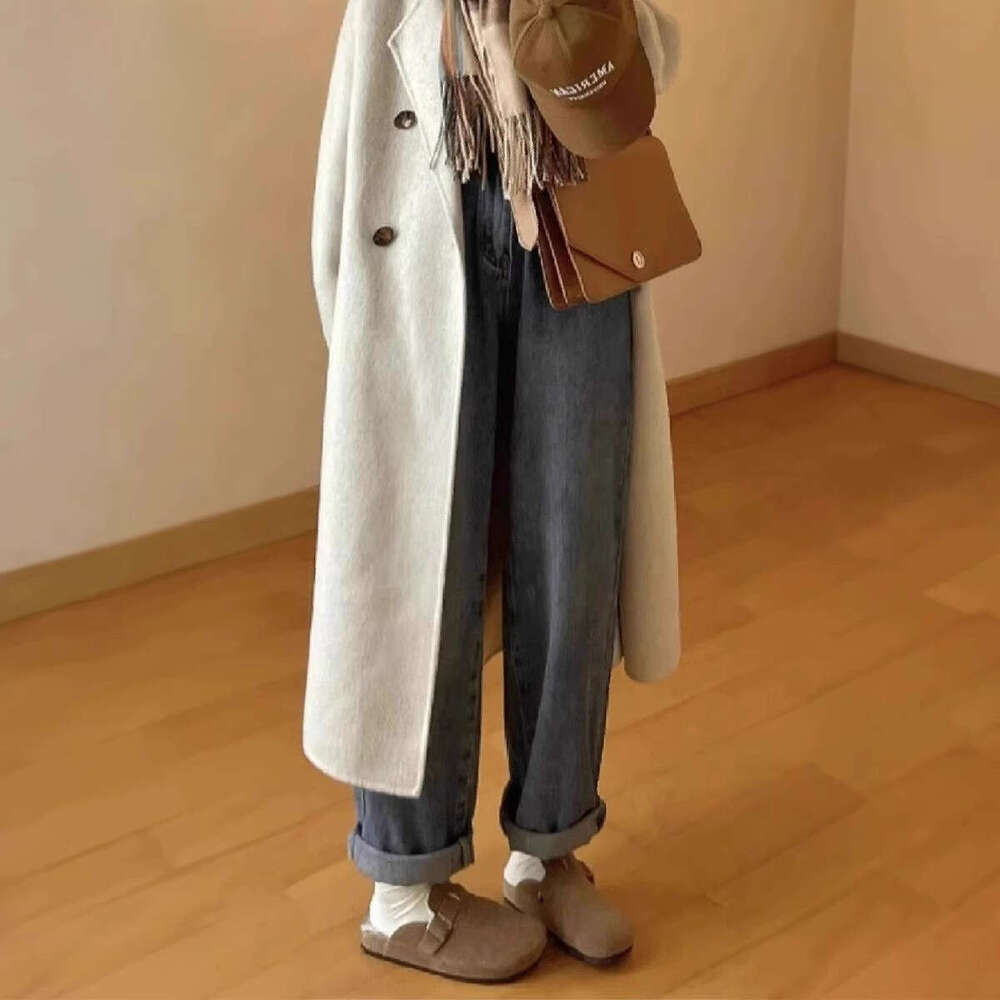 2025 Leather Fleece-Lined Closed-Toe Outdoor Lazy Half Couple Men And Women Autumn Winter Furry Slippers fashion - view 4