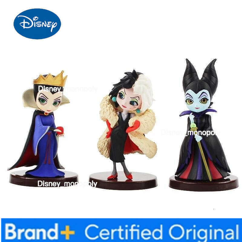 Disney 3pcs/set Q posket Petit Villains Maleficent Vinyl Action Figure Collection Model Doll Toys for Children Christmas Gift H260105 H260105